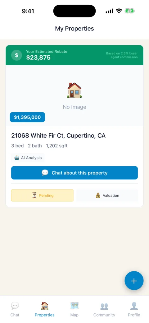 Saved properties in the Vetta Home iPhone app